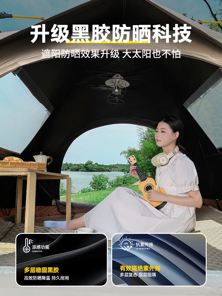 工厂现货帐篷户外便携式野营全自动防水防晒速开露营防蚊公园批发 图片 4