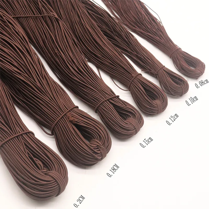 高弹力圆松紧绳批发0.8mm-15mm文玩黑白彩色弹力绳包芯乳胶橡筋绳 图片 4