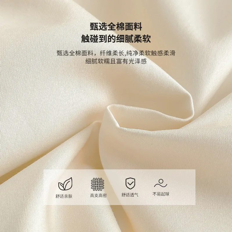 新疆长绒棉刺绣四件套全棉被套纯棉床单床笠床上用品轻奢风 图片 4
