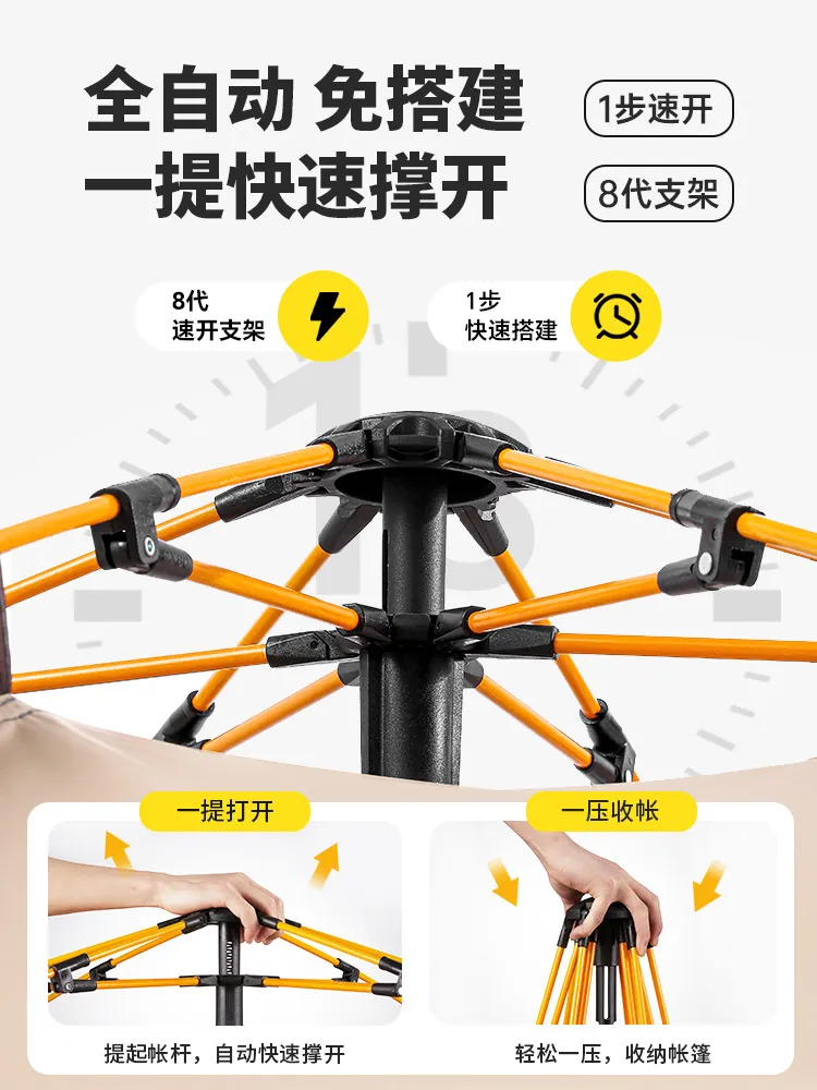 工厂现货帐篷户外便携式野营全自动防水防晒速开露营防蚊公园批发 图片 2