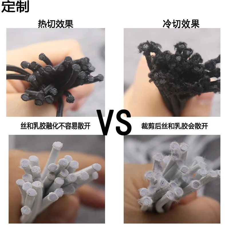 高弹力圆松紧绳批发0.8mm-15mm文玩黑白彩色弹力绳包芯乳胶橡筋绳 图片 2