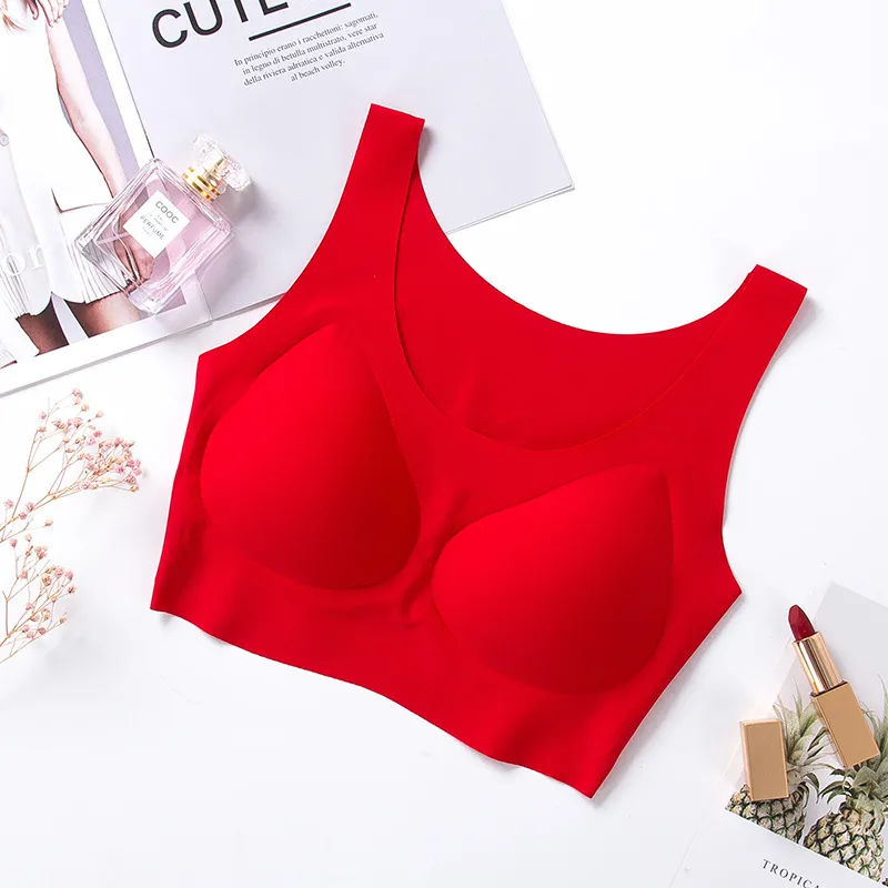 同款bra无钢圈背心式文胸无痕冰丝乳罩内衣女士性感胸罩聚拢 图片 6