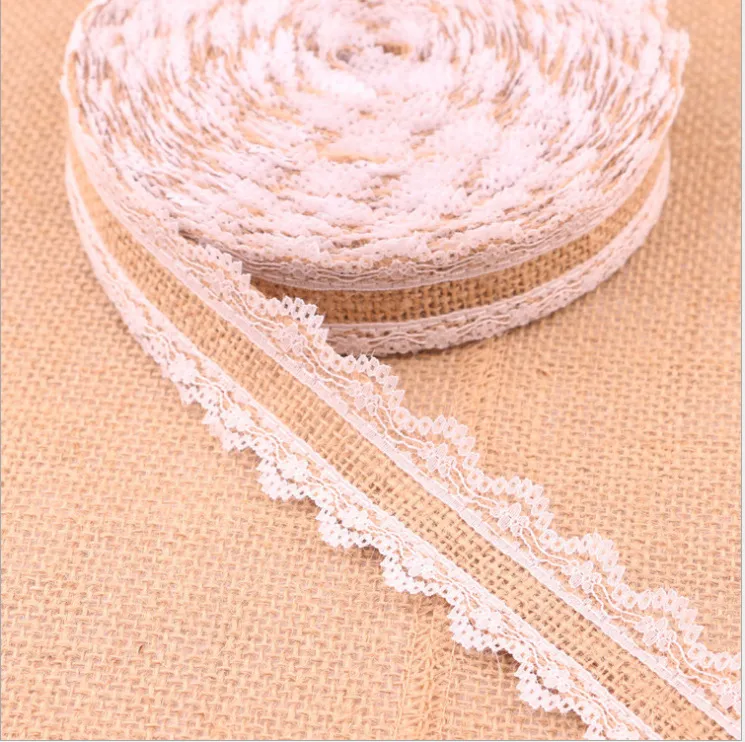 特价2.5CM麻布卷 蕾丝花边DIY手工圣诞婚庆工艺品蕾丝麻布卷 图片 4