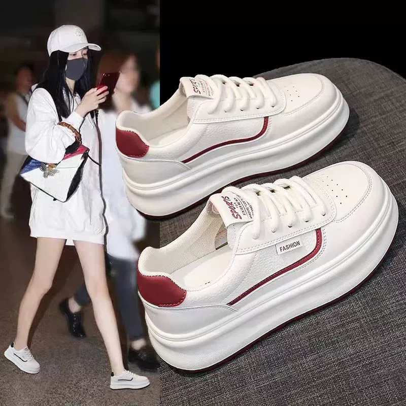 厚底小白鞋女2025年春季新款百搭显脚小轻便爆款超火运动板鞋