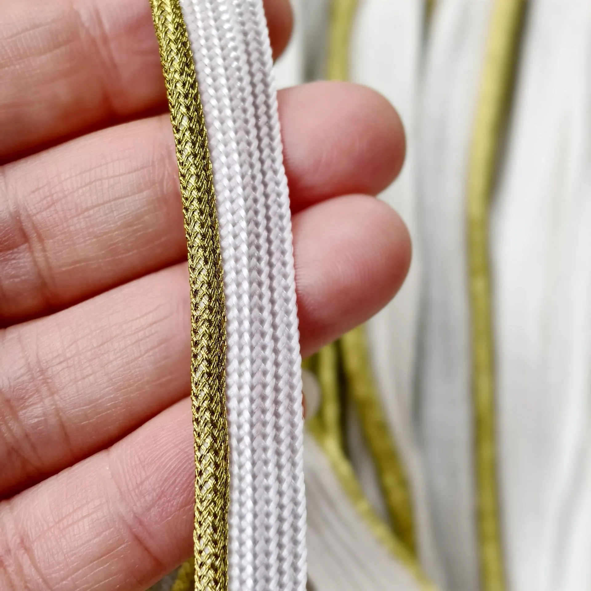 金色金银丝线 子母带滚边条 圆形金银丝子母绳镶边绳服装家纺辅料 图片 4