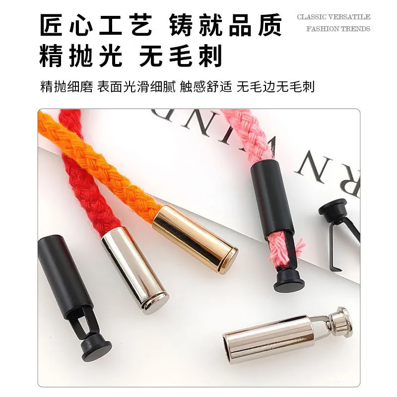 彩色金属合金吊钟挂坠止绳扣卫衣穿绳扣尾夹扣子帽子抽绳固定卡扣 图片 3