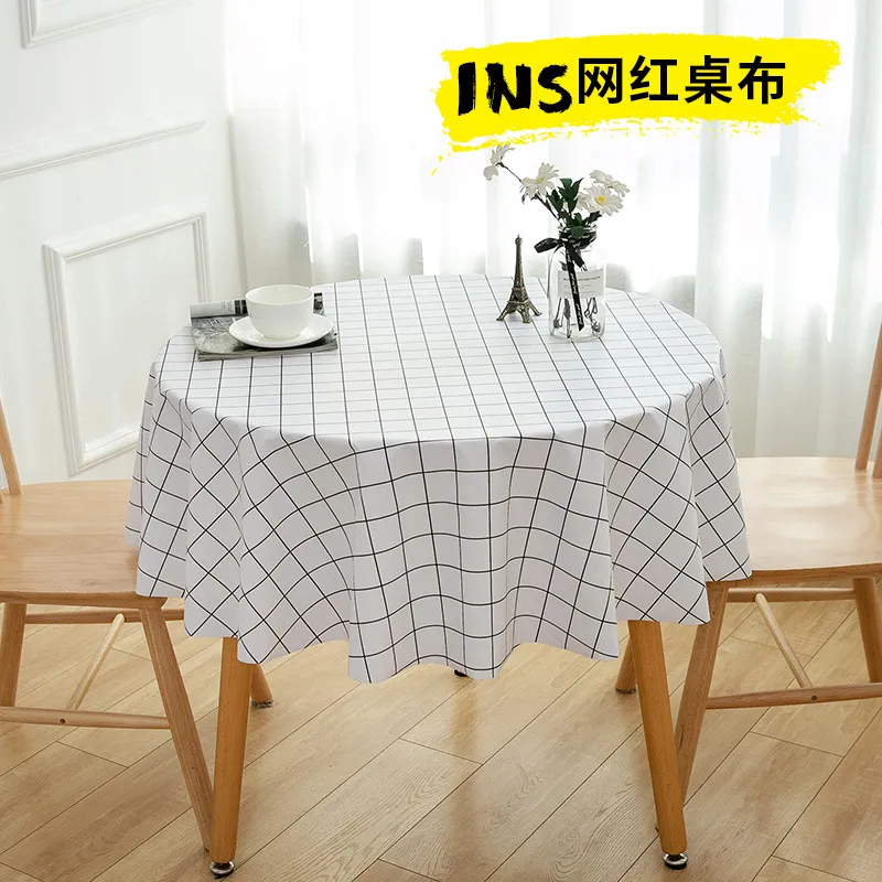 防水防油免洗防烫小圆桌圆形家用pvc餐桌布塑料茶几台布圆桌桌布 图片 2