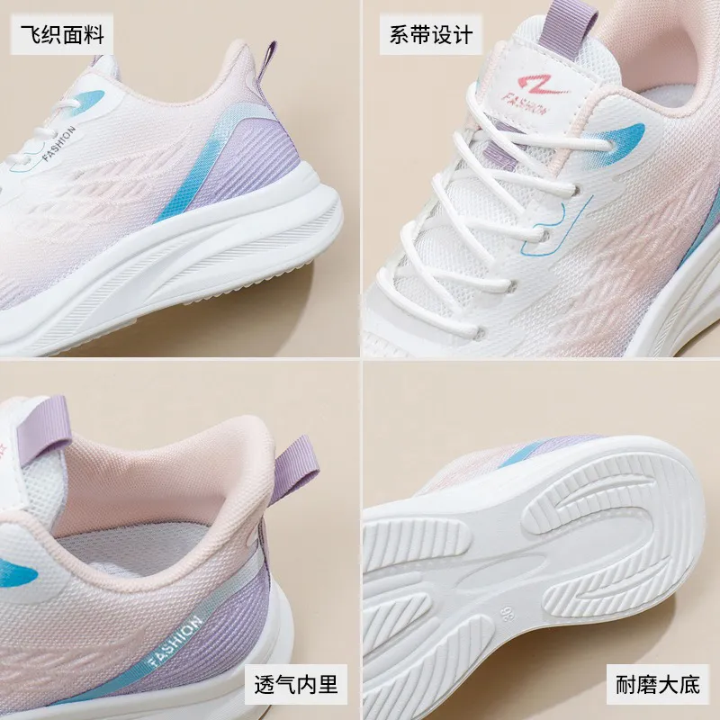 2026春季新款韩版透气飞织女鞋ins潮学生跑步运动鞋休闲鞋子女鞋 图片 4