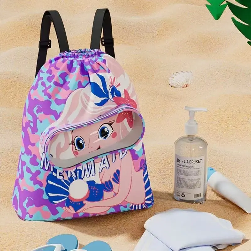 夏季防水儿童游泳包干湿分离防水双肩包游泳浴巾收纳包运动双肩背 图片 4