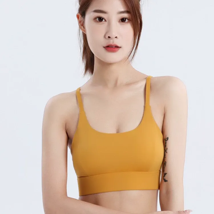 普拉提瑜伽背心女防震聚拢lulu运动文胸带胸垫跑步健身服lulu背心 图片 3