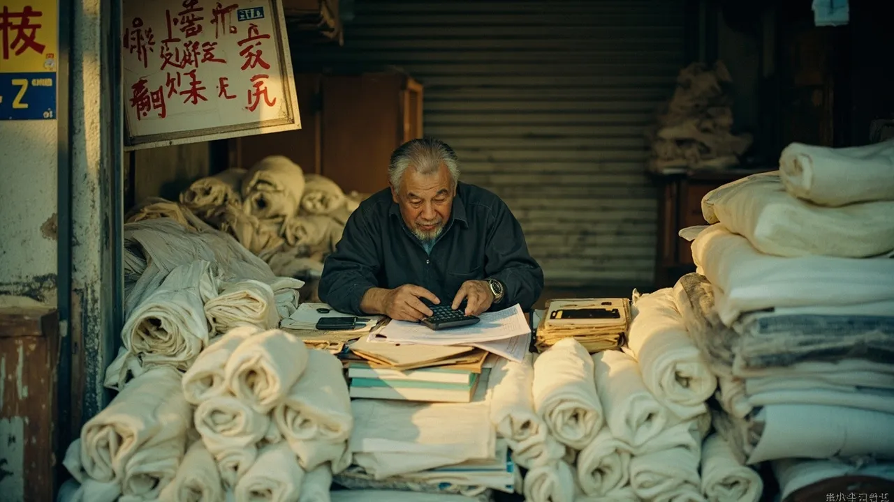 涤纶短纤现货批发市场纪实摄影