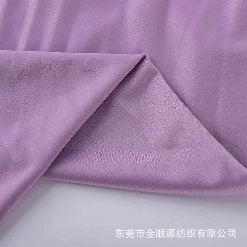 涤纶半光莱卡布 高弹泳衣布料 瑜伽服针织面料 透气贴身弹力布 图片 3