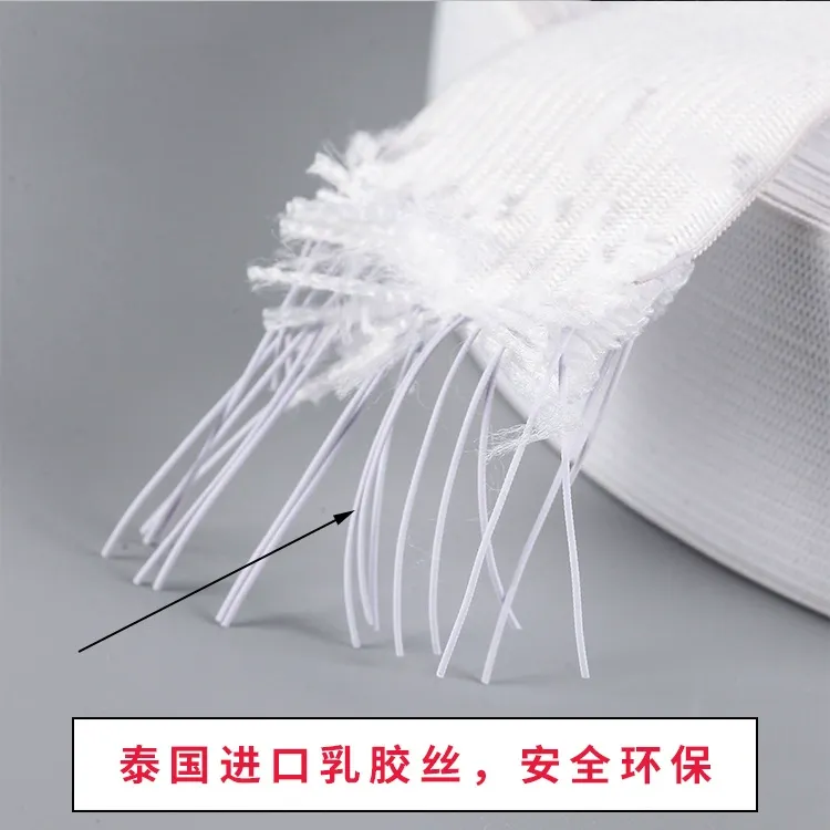 3cm白色黑色钩编松紧带橡筋弹力服装辅料厂家批发橡筋 图片 4