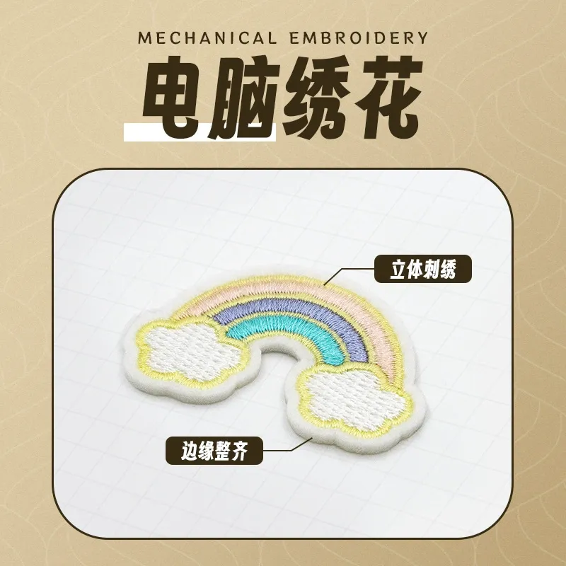 卡通动物英文刺绣布贴背胶可烫免缝补丁贴衣服装饰厂家批发 图片 3