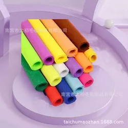 原材料1mm-5mm厚彩色毛毡羊毛毡背胶自粘彩色化纤毛毡布无纺布 图片 4