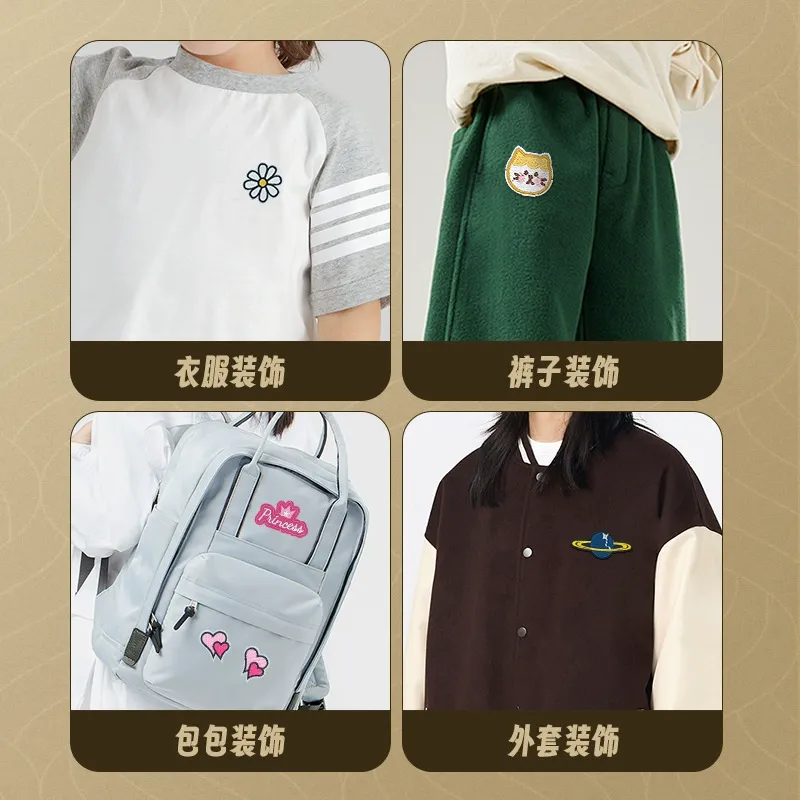 卡通动物英文刺绣布贴背胶可烫免缝补丁贴衣服装饰厂家批发 图片 4