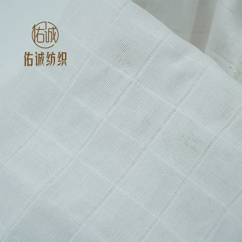 全棉双层muslin纱布襁褓巾拍嗝巾尿布大方格白坯布厂家批发 图片 2