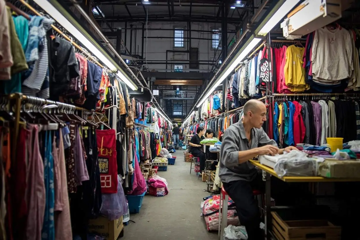 广州服装工厂生产线实拍
