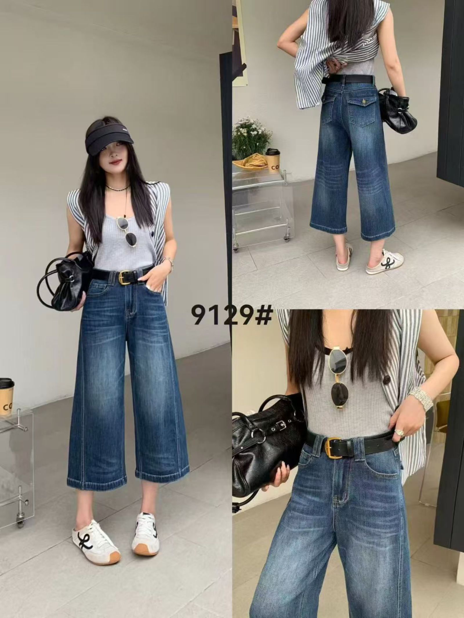 女性牛仔七分裤,深色牛仔系列,百搭款